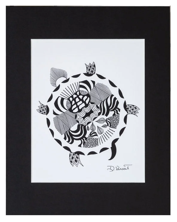 Black and White Canvas - Turtle; Artistic Inspirations by Debra